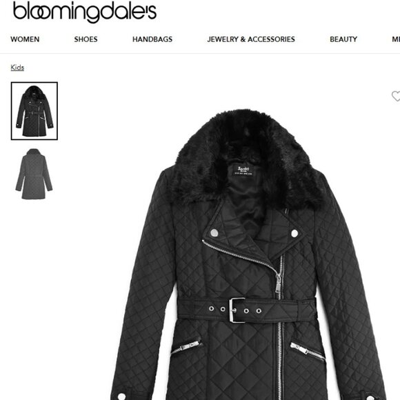 Bardot Girls Aimee quilted coat size16 junior exclusive authentic $100 tag. NWT - Picture 5 of 8